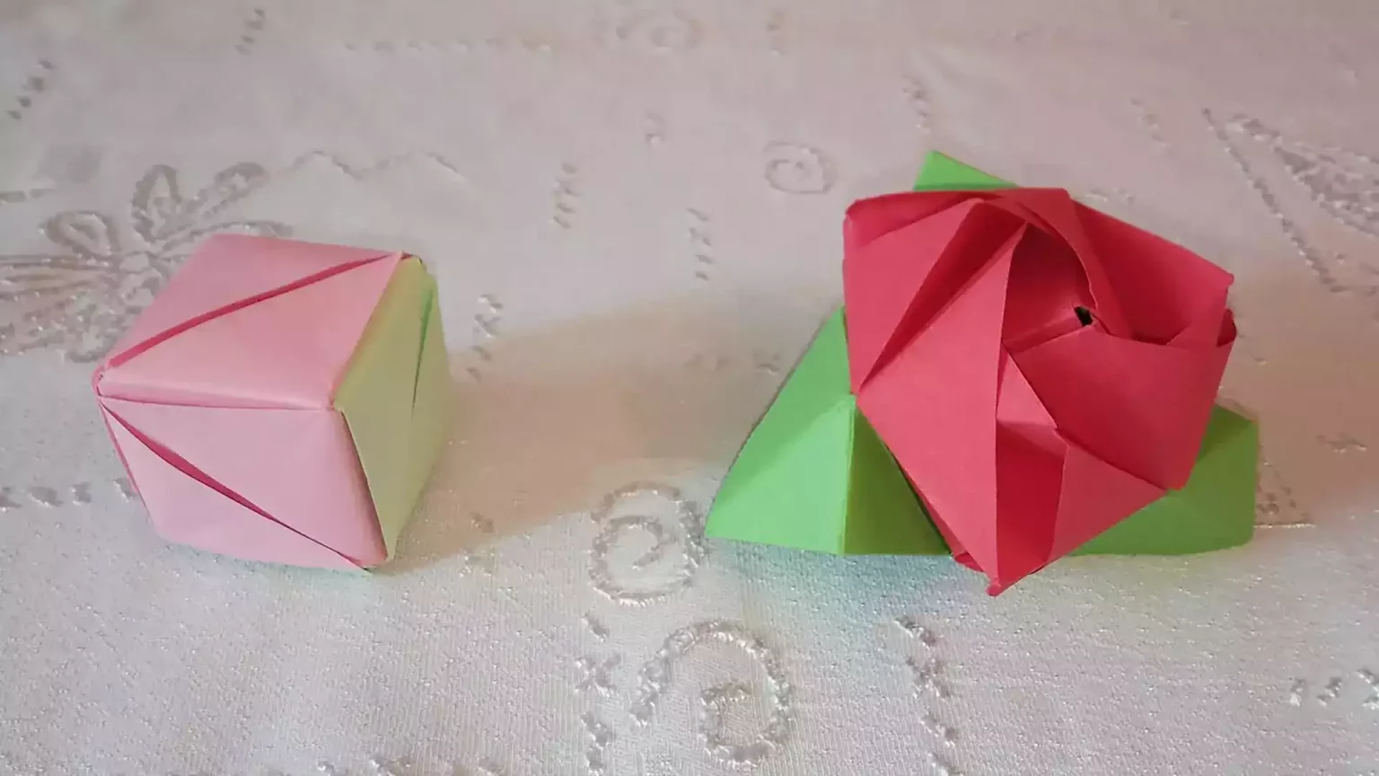 Origami ile gül yapımı