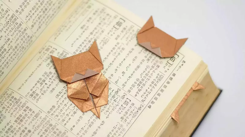 Origami ile kedili kitap ayracı yapımı