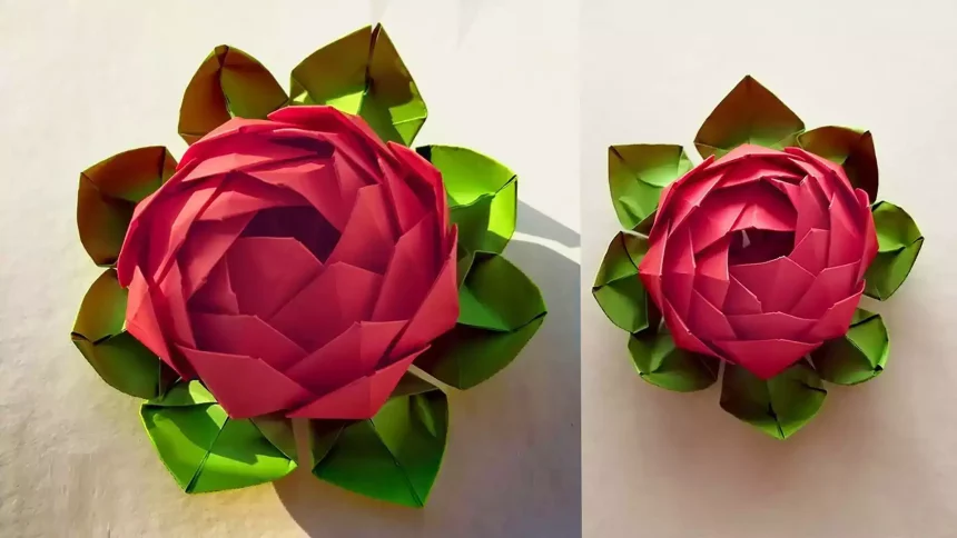 Origami ile lotus çiçeği yapımı